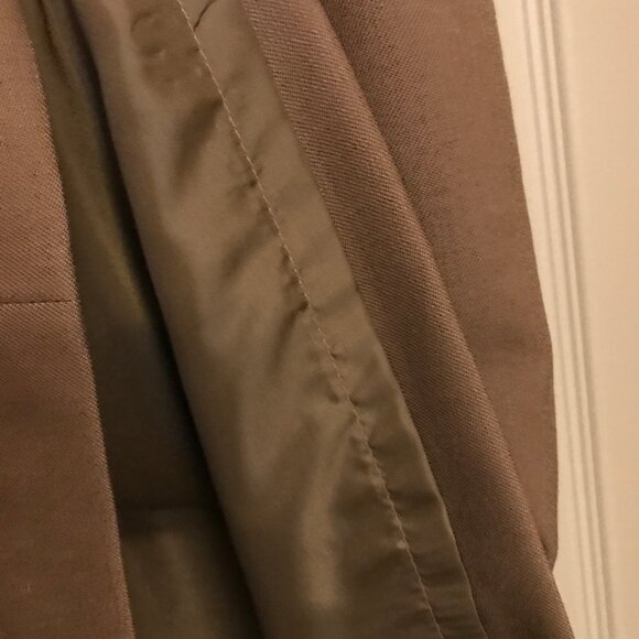 Vintage Pleated Skirt (Worsted Wool) Brown/Size 14(Lined) - Picture 4 of 6